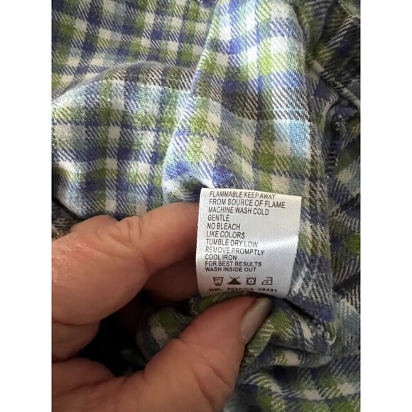 Woolrich Women's Flannel Button Up Plaid 100% Cotton Purple Green Size L Shirt - Picture 10 of 11